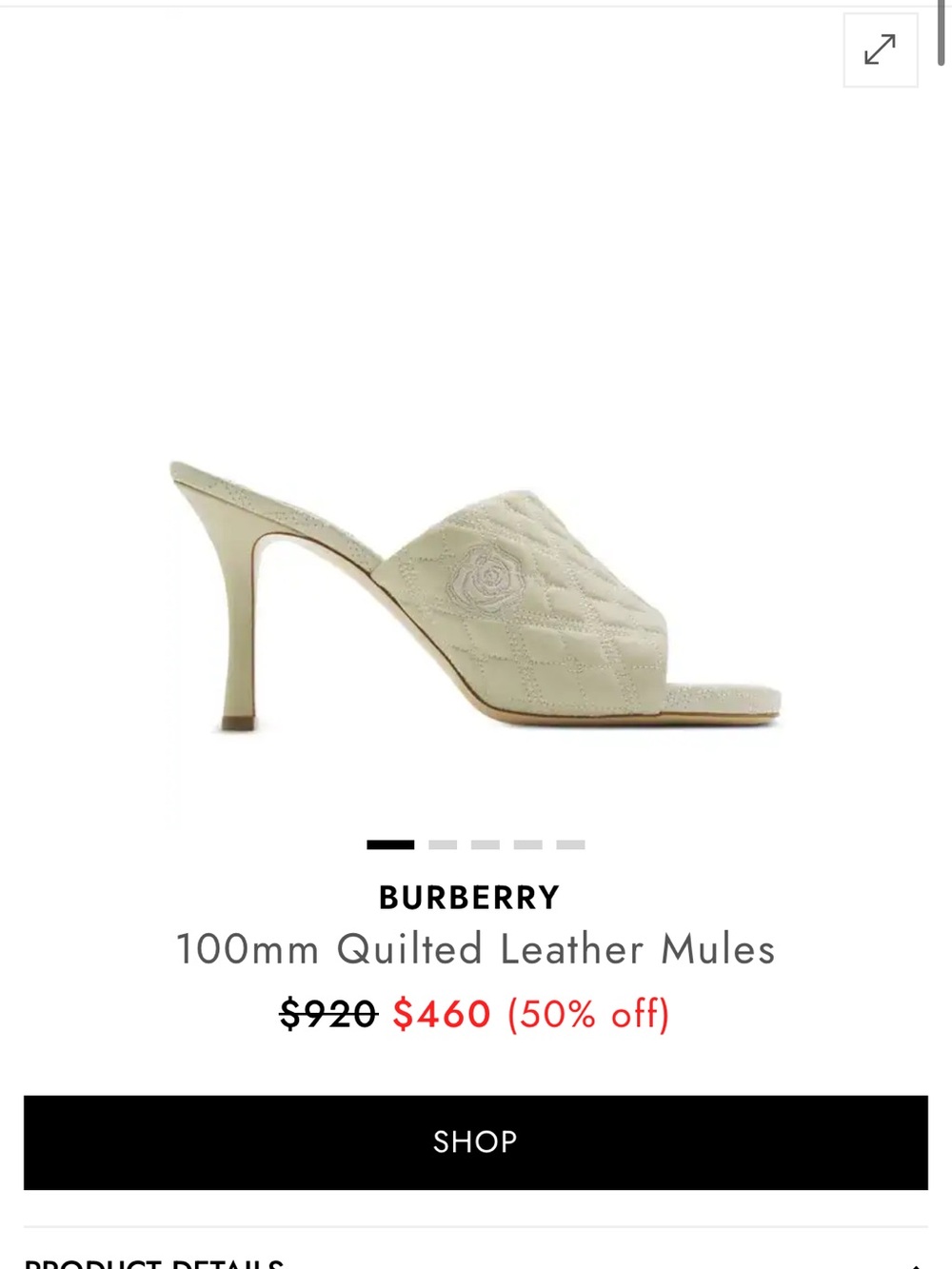 Burberry Plaster Quilted Open-Toe Stiletto Mules - Picture 7 of 7